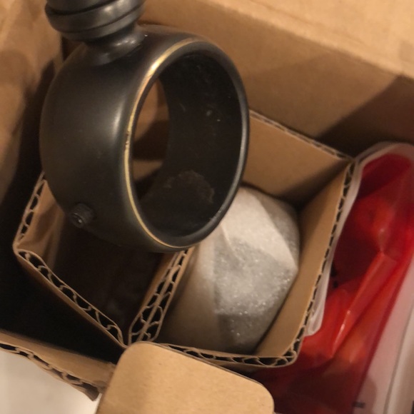 Restoration Hardware NWT  oil- rubbed medium round end brackets for drapery pole - Picture 5 of 5